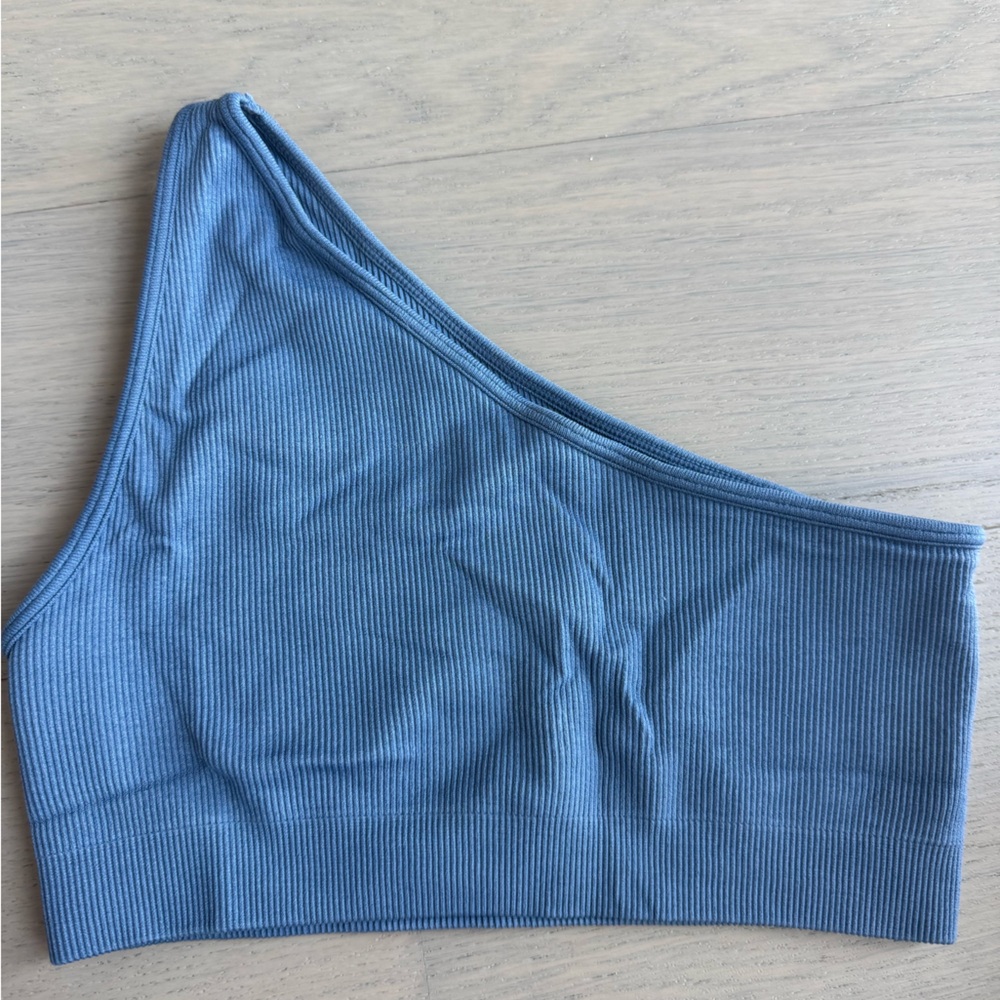 SET Active Ribbed Top in Blue - Picture 2 of 4